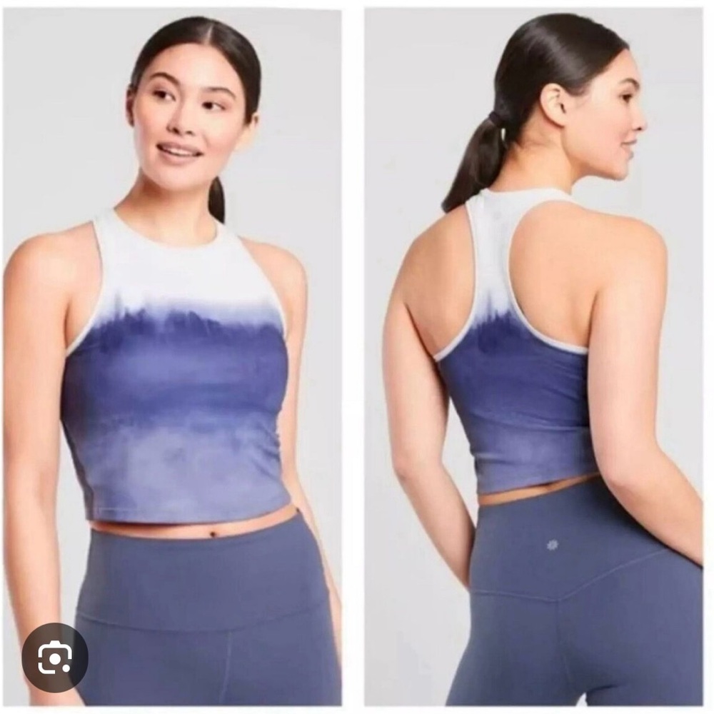 EUC ATHLETA Watercolor crop tank top size small